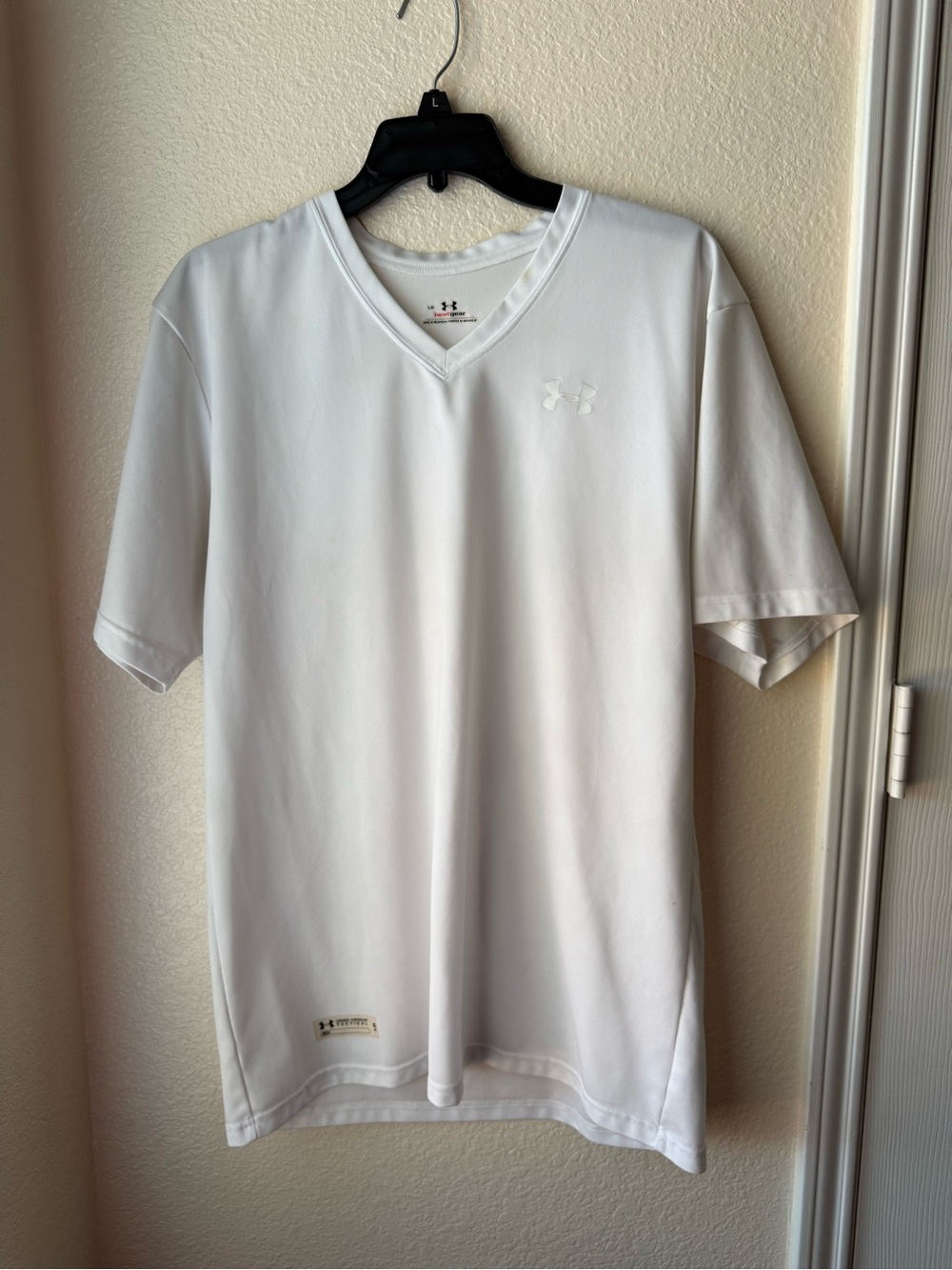 Under Armour White V-Neck Performance Tee